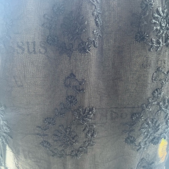 Zara Black Crop Top with Embellished Mandarin Collar - Picture 6 of 13